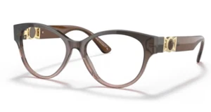 Versace 0VE3313 5332 Brown transparent Round Women's Eyeglasses - Picture 1 of 7