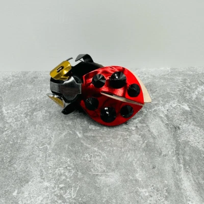 Prendedor y broche MIU MIU Lady Bug rojo y negro estrás cristal cuero Foto 1 de 4