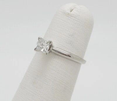 1/3CT Natural Diamond Solitaire Engagement Wedding Bridal Ring 14K White Gold - Image 1 of 4
