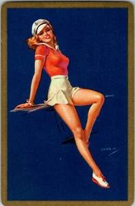 Handelskarte Blond Seemann Pinup Neun von Pik Spielkarte Modell - Bild 1 von 2