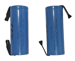 18500 Akku 3,7V 2200mAh Lötfahne 18x50mm wiederaufladbar Li-Ion Lithium Ionen - Bild 1 von 1