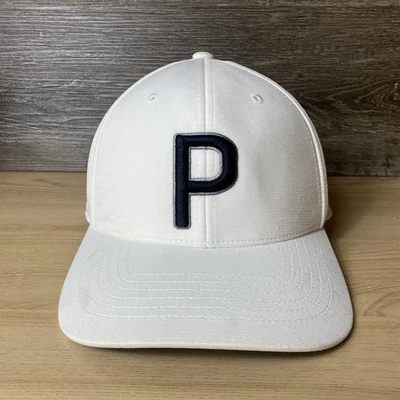 Puma шляпа крышка Snap назад белый черный P мужской гольф тур эксклюзивный вышитый логотип - Изображение 1 из 4