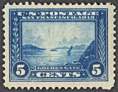 US Sc# 399 *MINT OG H* { "JUMBO VF-XF 5c GOLDEN GATE } PANAMA PACIFIC FROM 1913 - Image 1 of 2