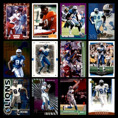Herman Moore Lot 12 Different Football Cards 1991(RC/Rookies) Virginia/DET Lions - Image 1 of 4