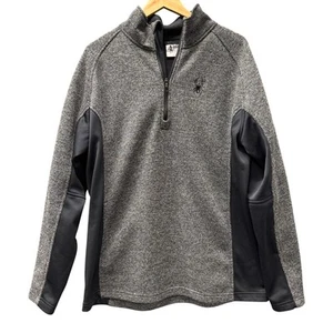 Spyder Outbound Giacca Uomo XXL 1/2 Zip Pullover Foderato in Pile Grigio Nero - Foto 1 di 9