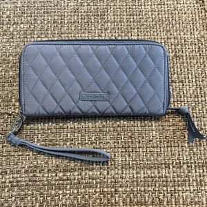 Vera Bradley RFID Accordion Wristlet Carbon Gray NWOT Wallet - Picture 1 of 15