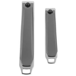 2pcs Stainless Steel Nail Clippers Ultra Fingernail Toenail Clipper Trimming - Picture 1 of 12