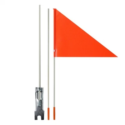 Safety Flag 114CM Pole 3-parts Tricycle Bicycle Trailer Bike Flagpole Orange  - Image 1 of 4