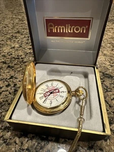 1980’s Armitron Gold Tone Pocket Watch Quartz Needs Battery CHAMPION - Picture 1 of 6
