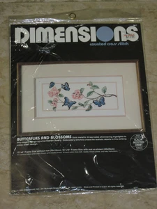 NEW Dimensions Cross Stitch Kit 12x6 Butterflies And Blossoms 1986 Vintage 3617 - Picture 1 of 1