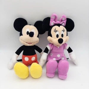 Set of 2 Disney Just Play Mickey Mouse Pink Minnie Mouse Plush Stuffed Doll 10" - Picture 1 of 11