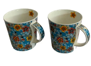 Dunoon Kyushu Blue Lomond Form Blattgold Kaffeetasse Becher Dave Broadhurst England - Bild 1 von 14