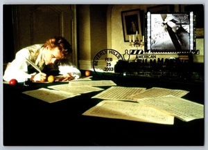 #3772e American Filmmaking Music Amadeus FDC Maxi Card w/Pictorial Cancel - Picture 1 of 2