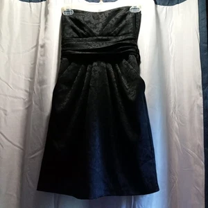 Love Culture Cotton Black Strapless Cocktail Dress Juniors Size S With Pockets - Picture 1 of 5