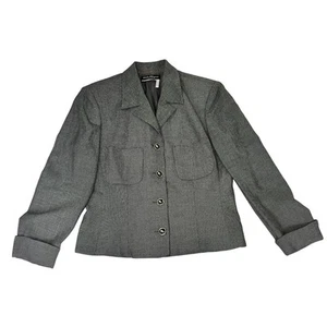 Vintage SALVATORE FERRAGAMO Classic Wool Blazer Jacket Size 14 (IT) - Gray - Picture 1 of 14