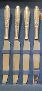 Cuchillos de cena modernos National Silver Co King Edward plateados 9 7/16" (4) - Imagen 1 de 3