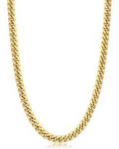 Jewlpire Gold Chain for Men, 6mm Mens Necklace Cuban Link Chain Necklace for ... - Picture 1 of 5