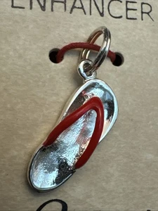 EUC NOS Sterling Silver Red Sandal Charm 925 U6 - Picture 1 of 5