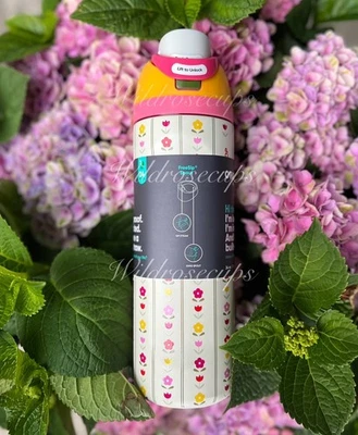 Owala 🌸 Corona di fiori 24 oz. AUTENTICA Bottiglia FreeSip Color Drop Festa della Mamma - Immagine 1 di 4