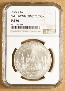 1996 S Community Service Commemorative Silver Dollar NGC MS70 - Picture 1 of 2