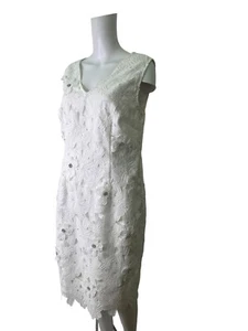 Kaleidoscope Kleid Größe Medium 14 weiß Blumen Etuikleid Reißverschluss Damen NEU EU42 UVP 39£ - Bild 1 von 13