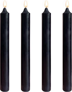 8 Inch Black Taper Candles-Set of 4 Taper Candles -Dripless and Smokeless,Tall C - Picture 1 of 6