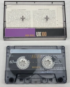 SONY Audio Cassette ~ 60 Min/High Bias UX100/Type I ~ Blank ~ Opened ~ 008 - Picture 1 of 7