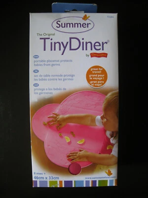 New Summer Infant Tiny Diner Portable Placemat with Pocket Pink Baby Toddler Foto 1 de 4