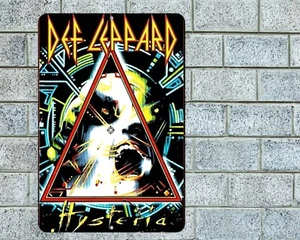 Def Leppard Hysteria Sign Aluminum Metal 8"x12" Garage Man Cave Rock Concert - Picture 1 of 1