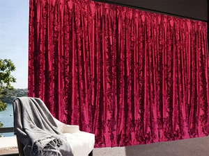 Large Thick Velvet Curtain Pinch Pleat Stunning Flocking 295x270cm +15 hooks - Picture 1 of 7