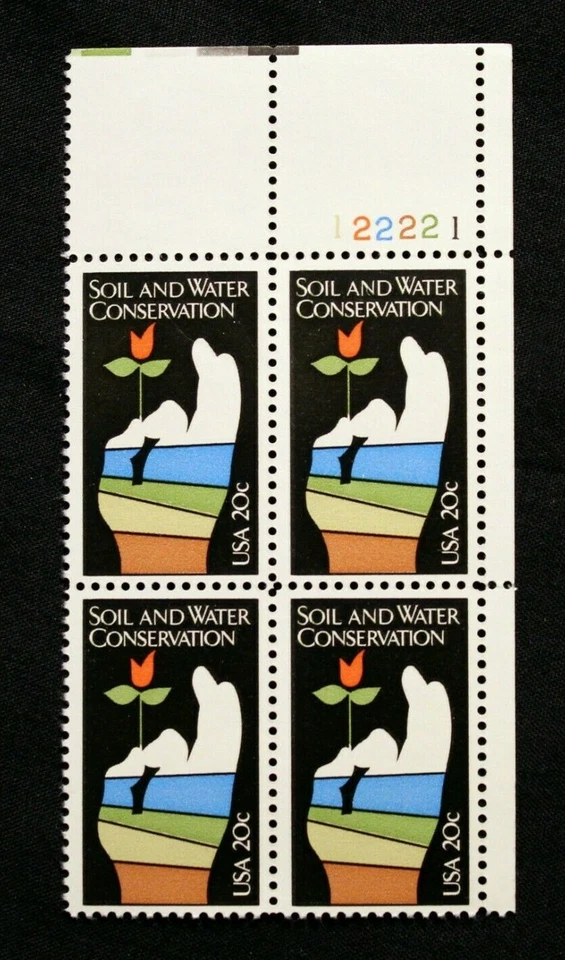 US Plate Blocks Stamps #2074 ~ 1984 20c Soil and Water Conservation MNH SP1461 - Image 1 of 1