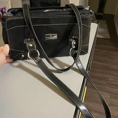 Mujer Rosetti Negro Bolso de Mano Cartera Bolso Plateado Herrajes Bolso de Hombro Foto 1 de 4