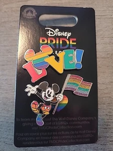BRAND NEW! RARE Disney - 2023 Pride Collection - Mickey Mouse "LOVE" 2-Pin Set - Picture 1 of 2