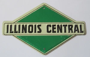 ILLINOIS CENTRAL POST Cereal Premium Metal Railroad Sign VG CONDITION - Picture 1 of 2