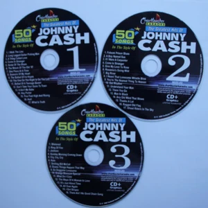JOHNNY CASH KARAOKE CHARTBUSTER 5050 CD+G NEW 3 DISC IN WHITE SLEEVES - Picture 1 of 1