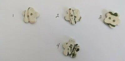 Handmade Flower Clay Buttons  1 piece    - Image 1 of 4