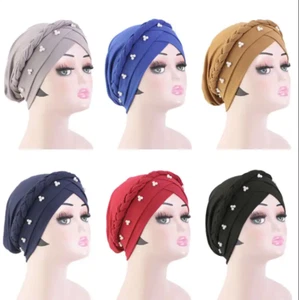 1PC Women Turban Braid Headscarf Braid Turban Cap Pre-Tied Twisted Braid Hair - Picture 1 of 27
