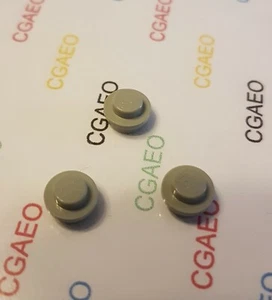 3 X Lego 4073 Plate, Round 1 x 1 Straight Side Light Gray - Imagen 1 de 1