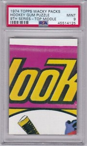 1974 Topps Wacky Packages HOOKEY GUM PUZZLE PSA 9 MINT Series 9 Packs TOP/MIDDLE