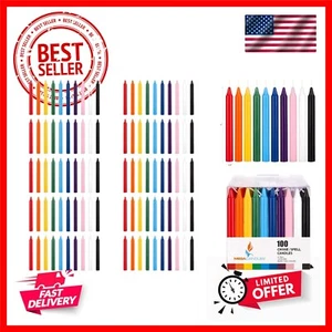 100 pcs Unscented Assorted Colors Mini Taper Spell Candles, 5 Inch Tall x 1/2... - Picture 1 of 4