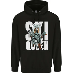 Ski Queen Funny Skiing Winter Sports Childrens Kids Hoodie - Picture 1 of 84