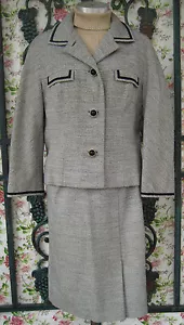 Vtg Suit by Frank Gallant NY Black & White - Picture 1 of 12