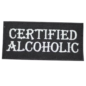 Certified Alcoholic Embroidered Iron on Sew on Patch Badge For Clothes 9x4.5cm - Picture 1 of 1