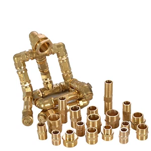 Adaptador acoplador de tubería de montaje de latón para pezones reductores de rosca macho BSP de 3/4" 1/2" 1" - Imagen 1 de 22