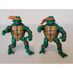 Teenage Mutant Ninja Turtles MICHELANGELO Figure TMNT 2002 Playmates LOT OF 2 - Picture 1 of 20
