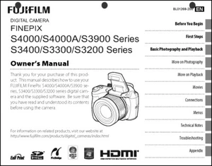 FujiFilm FinePix S3200 S3300 S3400 S3900 S4000A S4000 Digital Camera Manual - Picture 1 of 1