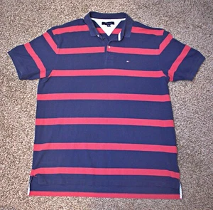 Tommy Hilfiger Polo Kurzarm XXL blau/rot gestreift Pre Owened - Bild 1 von 6