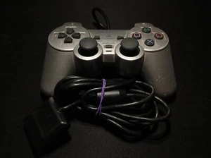 Controller doppio shock OEM argento Sony Playstation 2 PS2 GVG cn SCPH-1001 - Foto 1 di 3