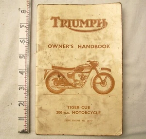 Triumph Tiger Cub 200cc T20 Owners Handbook 1964 from Engine No 88347 Original - Picture 1 of 5