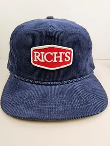 Vintage Corduroy Rich's Patch Trucker Hat Strapback Dad Cap - Picture 1 of 5